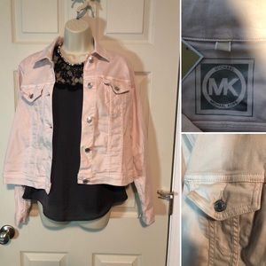 NWT Powder Pink button up Michael Kors Jean Jacket